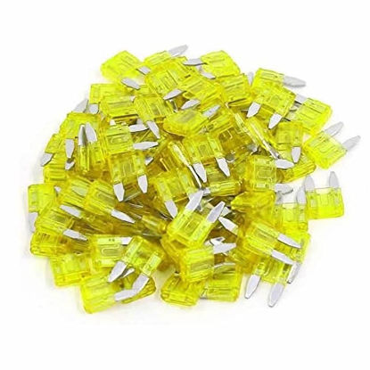 Picture of 100 Pack Auto Fuses 20 AMP APM/ATM 32V Mini Blade Style Fuses 20A Short Circuit Protection Car Fuse (20 AMP))