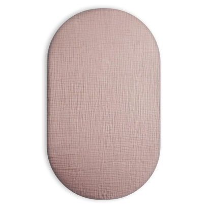 Picture of Muslin Bassinet Sheet for Baby Boy and Girl, Universal Fit for Rectangle, Oval, Hourglass Bassinet Mattress, Moses Basket Sheets (Shadow, Bassinet Sheet)
