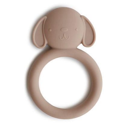 Picture of mushie Silicone Baby Teether Toy | Dog Brown