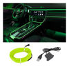 Picture of EL Wire Interior Car LED Strip Lights, USB Auto Neon Light Strip with Sewing Edge, 16FT Electroluminescent Car Ambient Lighting Kits with Fuse Protection, Car Decoration Accessories (Green/16FT)