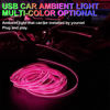 Picture of EL Wire Interior Car LED Strip Lights, 10FT/3M USB Auto Neon Light Strip with Sewing Edge, Electroluminescent Car Ambient Lighting Kits with Fuse Protection, Car Decoration Accessories (Pink/10FT)