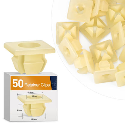 Picture of GOOACC 50pcs License Plate Nuts for Chevrolet Colorado Malibu Silverado GMC Canyon Sierra Buick Cadillac Oldsmobile 3907444 4755299 15614745 Thread 1/4" (#14) Screw Size Fits into 13/32" Hole