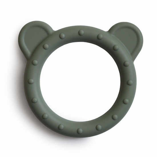 Picture of mushie Silicone Baby Teether Toy | Bear (Dried Thyme)