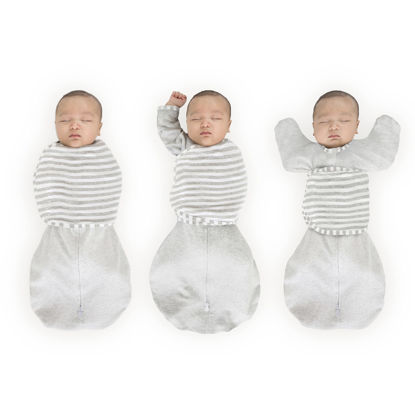 Picture of SwaddleDesigns Omni Swaddle Sack® Arms Up Half-Length Sleeves & Mitten Cuffs, Easy Swaddle Transition, Stripes, 0-3 Month