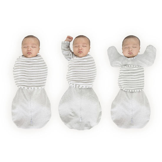Picture of SwaddleDesigns Omni Swaddle Sack® Arms Up Half-Length Sleeves & Mitten Cuffs, Easy Swaddle Transition, Stripes, 0-3 Month