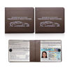Picture of Ziciner Car Registration Insurance Holder, 2Pack Essential Auto Card Document Glove Box Organizer with Velcro Closure, Vehicle Interior Accessories Perfect for Most Car, Truck, SUV (Brown/Small Car)