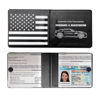 Picture of Ziciner Car Registration Insurance Holder, 2Pack Essential Auto Card Document Glove Box Organizer with Velcro Closure, Vehicle Interior Accessories Perfect for Most Car, Truck, SUV (Black/Back Flag)