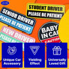 Picture of GEEKBEAR Student Driver Car Magnet - Colorful, Reflective, Weather-Resistant - Rectangular 8.7 x 3.5 in (Yellow/Black)