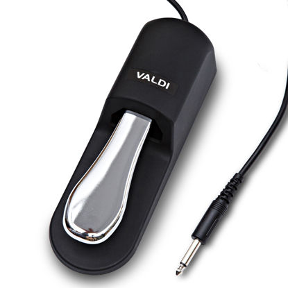Picture of VALDI BP-3 Sustain Pedal (Black) - Universal Pedal for Keyboard Piano, Digital Pianos, MIDI Keyboards & Synths - Conversion Switch for All Brands - 1/4'' Jack, Anti-Slip Design, Extended Cable