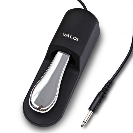 Picture of VALDI BP-3 Sustain Pedal (Black) - Universal Pedal for Keyboard Piano, Digital Pianos, MIDI Keyboards & Synths - Conversion Switch for All Brands - 1/4'' Jack, Anti-Slip Design, Extended Cable
