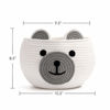 Picture of CherryNow Cotton Rope Basket Baby Basket for Nursery, Bear Gift Basket for Kids, Empty Baby Shower Basket with Handles, Small Cute Animal Basket, White, 10.5" D x 8.5" H