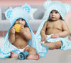 Picture of ELSVIN Set of 2 Hooded Baby Towels - Blue - Luxurious, Large and Super Absorbent - 30 x 30 Inch - Soft and Suitable for Infants, Toddlers and Kids - 400 GSM