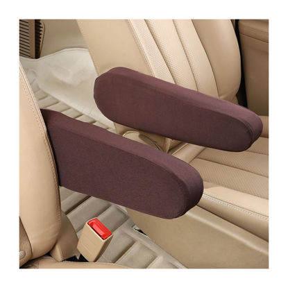 Picture of AUCELI 2 Pcs Car Front Seat Armrest Covers, Cloth Fabric Armrest Protectors, Direct Replacement Center Console Lid Armrest Cover Skin, Universal Accessories for Car, SUV, Truck and Van