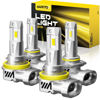 Picture of AUXITO 9005/HB3 H11/H9/H8 Fog Light, H8 H9 HB3 Bulbs Combo 5 Mins Install, Plug-N-Play, White Light, IP68 Waterproof, Pack of 4