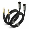 Picture of EBXYA XLR Male to 1/4 Inch TS Mono Unbalanced Microphone Cable 6Ft, 6.35mm to XLR Cable, 2 PCS