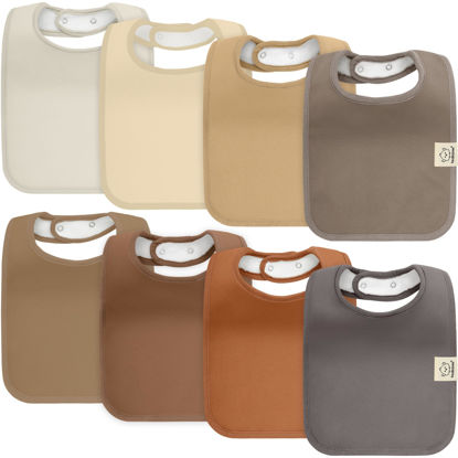 Picture of KeaBabies 8-Pack Organic Baby Bibs for Boy, Girl, Drool Bibs for Baby Boy & Girl Toddler, Infant Bibs, Cotton Bibs, Super Absorbent Drooling Teething Bibs(Terracotta)