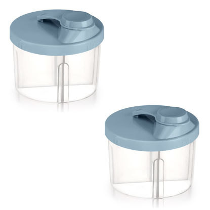 Picture of Accmor Baby Formula Dispenser On The Go, Non-Spill Rotating Four-Compartment Formula Container to Go, Milk Powder Kids Snack Container for Infant Toddler Travel Outdoor, Blue, 2 Pack