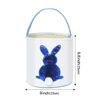 Picture of Cootato 2 Pack Easter Bunny Basket Bags for Kids, Sequin Rabbit Pattern Egg Basket Hunt Bags Personalized Canvas Cotton Bucket with Fluffy Tail for Easter Eggs, Candy, Gift (Blue, Pink)