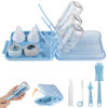 Picture of Bottle Brush Set -Baby Travel Essential-6 in 1 Bottle Cleaner Kit with Silicone Bottle Brush,Nipple Cleaner Brush,Straw Brush,Soap Dispenser,Storage Box,Bottle Drying Rack for Home and Travel(Blue)