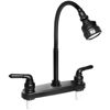 Picture of EXCELFU RV Kitchen Faucet, Black RV Kitchen Sink Faucet Replacement with Flexible Arc 360 Degree Rotatable Sprayer, RV Sink Faucets for Kitchen Campers Motorhomes Travel Trailers (8 inch 2 hole)