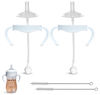 Picture of Straw Cup Conversion Kit for Philips Avent Natural Baby Bottle 2-Count | Soft Silicone Straw Top Nipples, Weighted Any Angle Straw Ball, Bottle Handles and Straw Cleaning Brush | 6+ months (Straw Top)