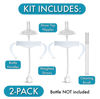 Picture of Straw Cup Conversion Kit for Philips Avent Natural Baby Bottle 2-Count | Soft Silicone Straw Top Nipples, Weighted Any Angle Straw Ball, Bottle Handles and Straw Cleaning Brush | 6+ months (Straw Top)