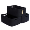 Picture of MiniArk Large Storage Baskets for Shelves, Closet Organizers and Storage Bins for Clothes Blanket Towels, Baby Nursery, Toy Baskets Box, Woven Rope Baskets, 17 x 13 x 7.5”, 3 Packs Black