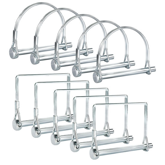 Picture of Pinailer Pack of 10 Trailer Pin 2-3/4"x1/4" (L x W) - Shaft Locking Coupler Pin for Heavy Duty Farm Trailers Wagons Towing, Lawn, PTO and Hitches