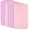 Picture of 4-Pack Fitted Crib Sheets for Boys and Girls - Breathable, Soft Microfiber Baby Sheets in Pink and Violet