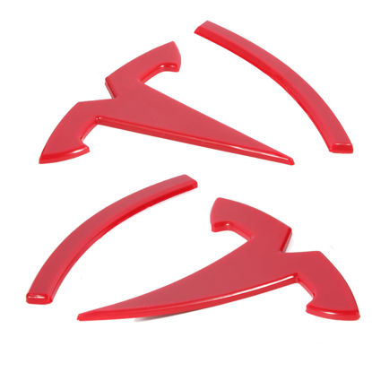 Picture of Nanaholy Model Y Accessories for Tesla 2024 2023 2022 2021 2020 Emblem Sticker 2PCS/Set Logo Decal (Red)