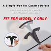 Picture of Nanaholy Model Y Accessories for Tesla Emblem Sticker 3PCS/Set 2024 2023 2022 2021 2020 (W-Black- Carbon Fiber Pattern)