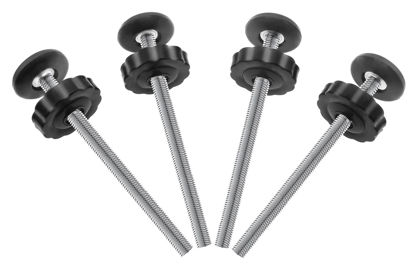 Picture of 4Pcs Universal Baby Gate Threaded Spindle Rod, M8 (8mm) Replacement Bolt Part for Baby & Pet Pressure Mounted Safety Gates, Extra Long Baby Tension Gate Extender (Black)