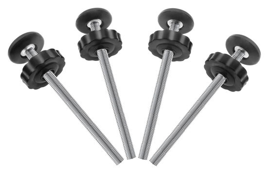 Picture of 4Pcs Universal Baby Gate Threaded Spindle Rod, M8 (8mm) Replacement Bolt Part for Baby & Pet Pressure Mounted Safety Gates, Extra Long Baby Tension Gate Extender (Black)