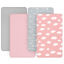 Picture of 4-Pack Fitted Mini Crib Sheets for Boys and Girls - Breathable, Soft Microfiber Baby Sheets in Grey and Pink