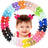 Picture of ALinmo 2" Baby Hair Clips Fully Lined Bows Tiny Alligator Clips for Infants and Toddlers in Pairs