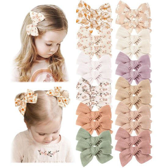 Picture of Niceye 24 PACK Baby Girl Hair Clips Set, Hair Bows Barrettes Handmade Accessories Alligator Clip for Babies Infant Toddlers Kids in Pairs