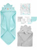 Picture of Simple Joys by Carter's Unisex Babies' 8-Piece Towel and Washcloth Set, Aqua Blue/Grey, One Size