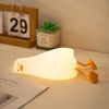 Picture of HAPPYBAG LED Lying Flat Duck Night Light, 3 Level Dimmable Nursery Nightlight,Cute Lamps Silicone Squishy Light Up Duck,Rechargeable Bedside Touch Lamp for Breastfeeding Toddler Baby Kids Decor