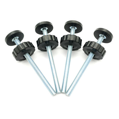 Picture of 4 Pack 8MM Baby Gate Threaded Spindle Rod, Replacement Hardware Parts Kit for Pet & Dog Pressure Mounted Safety Gates - Extra Long Wall Mounting Accessories Screws Rods Adapter Bolts Black
