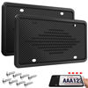 Picture of Intermerge License Plate Frames, 2 Pack, Universal US Car Black TPU Bracket Holder. Rust-Proof, Rattle-Proof, Weather-Proof with Drainage Holes Car Accessories