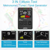 Picture of Digital Metronome Tuner Tone Generator, 3 in 1 Rechargeable Voice Counting Tap Musical Instruments Tool w/Clip-on Microphone