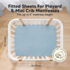 Picture of Pack and Play Sheets Fitted, 2-Pack Mini Crib Sheets - Pack N Play Sheets, Organic Fitted Crib Sheet for Pack and Play Mattress, Playard Baby Crib Sheets, Crib Sheets Neutral for Boys, Girls (Steel)