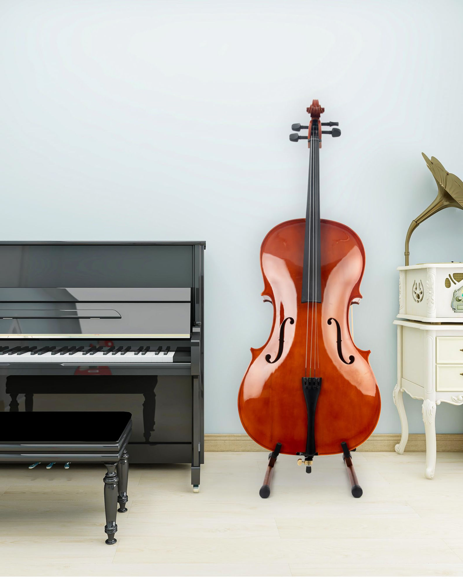 GetUSCart- Musbeat Cello Stand, A-Frame Cello Stand with Bow Holder for ...
