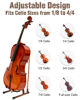 Picture of Musbeat Cello Stand, A-Frame Cello Stand with Bow Holder for Cello Display, Handcrafted Wooden Cello Stand with Padded Foam, Walnut Wood Floor Cello Stand for 1/2, 3/4, 7/8, Full-Size Cello, Guitar