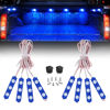 Picture of Nilight 8PCS Truck Pickup Bed Light 24LED Blue Cargo Rock Lighting Kits with Switch for Van Off-Road Under Car Side Marker Foot Wells Rail