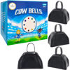 Picture of The Dreidel Company Metal Cowbell Noisemaker Cheering Bell, New Years, School Classroom, Wedding Bells & Chimes Percussion Musical Instruments Call Bell Alarm, 3" (Black, 6-Pack)