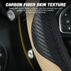 Picture of Car Steering Wheel Cover, 15 Inch PU Leather Carbon Fiber Elastic Stretch Without Inner Ring, Breathable Anti-Slip Auto Steering Wheel Protector for Women Men, Universal for Most Cars (Beige)