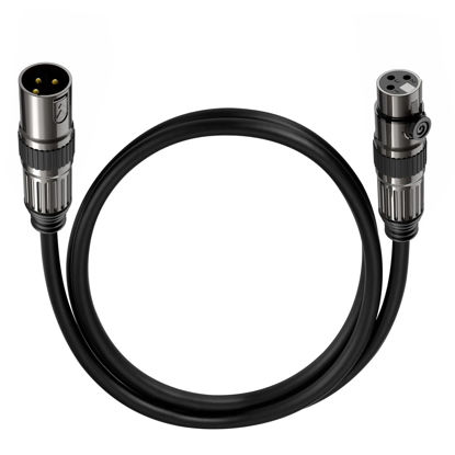 Picture of XLR Microphone Cables, 1 Pack 3 Feet Oxygen-Free Copper 3-Pin Male to Female Microphone Cable for Speaker, PA System, Podcast Audio Mixer, Studio Monitors, Audio Recording and More
