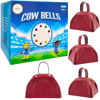 Picture of The Dreidel Company Metal Cowbell Noisemaker Cheering Bell, New Years, School Classroom, Wedding Bells & Chimes Percussion Musical Instruments Call Bell Alarm, 3" (Red, 6-Pack)