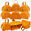 Picture of The Dreidel Company Metal Cowbell Noisemaker Cheering Bell, New Years, School Classroom, Wedding Bells & Chimes Percussion Musical Instruments Call Bell Alarm, 3" (Orange, 6-Pack)